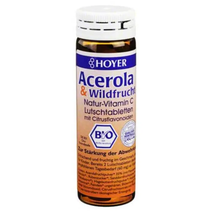 Acerola und Wildfrucht Vitamin C Lutschtabletten, 60 St
