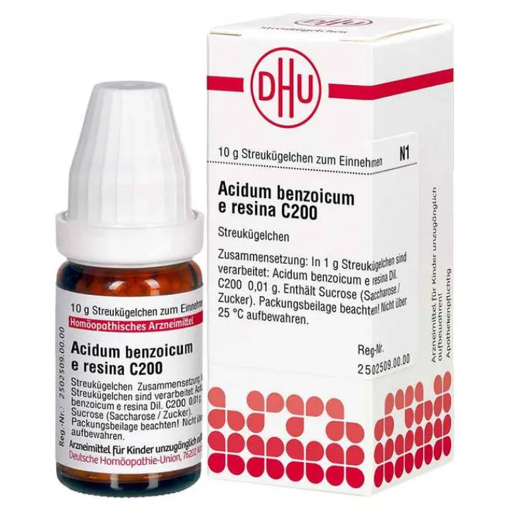 Acidum benzoicum E Resina C 200 Globuli, 10 g