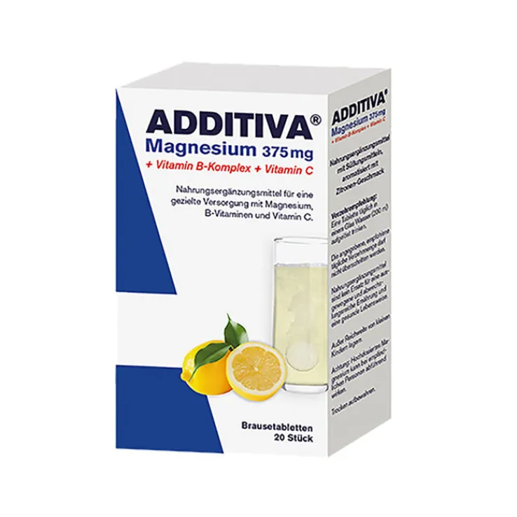 Additiva Magnesium 375 mg + Vitamin B-Komplex + Vitamin C , 20X6 g