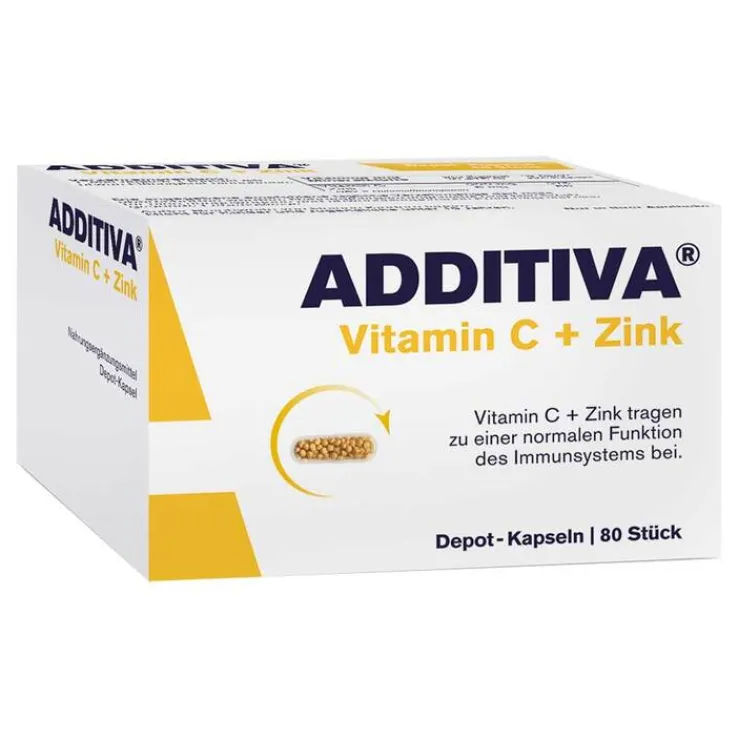 Additiva Vitamin C + Zink Depotkapseln Aktionspackung, 80 St