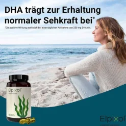 Algenöl Kapseln 1000 mg Omega-3 vegan Elpixol, 60 St