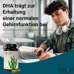 Algenöl Kapseln 1000 mg Omega-3 vegan Elpixol, 60 St