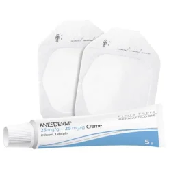 ANESDERM 25 mg/g + 25 mg/g Creme + Pflaster, 5 g