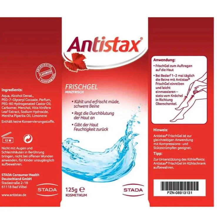 Antistax® Frischgel Kosmetikum für müde & schwere Beine, 125 ml