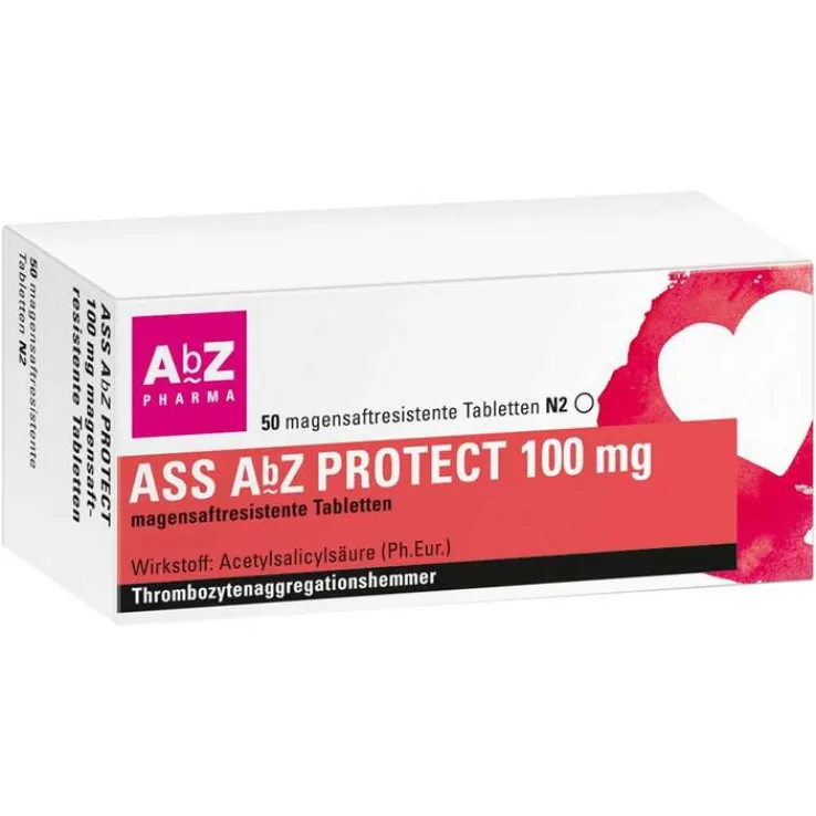ASS AbZ Protect 100 mg magensaftresistent Tabletten, 50 St