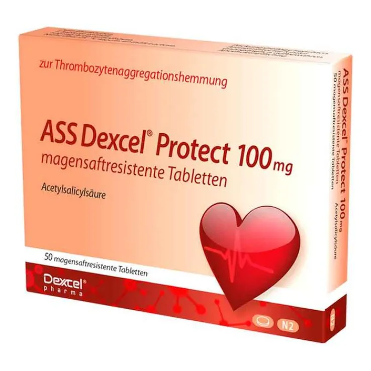 ASS Dexcel Protect 100 mg magensaftresistent Tabletten, 50 St