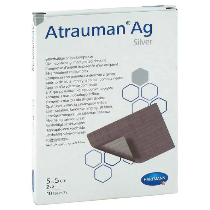 Atrauman Ag 5x5 cm steril Kompressen, 10 St