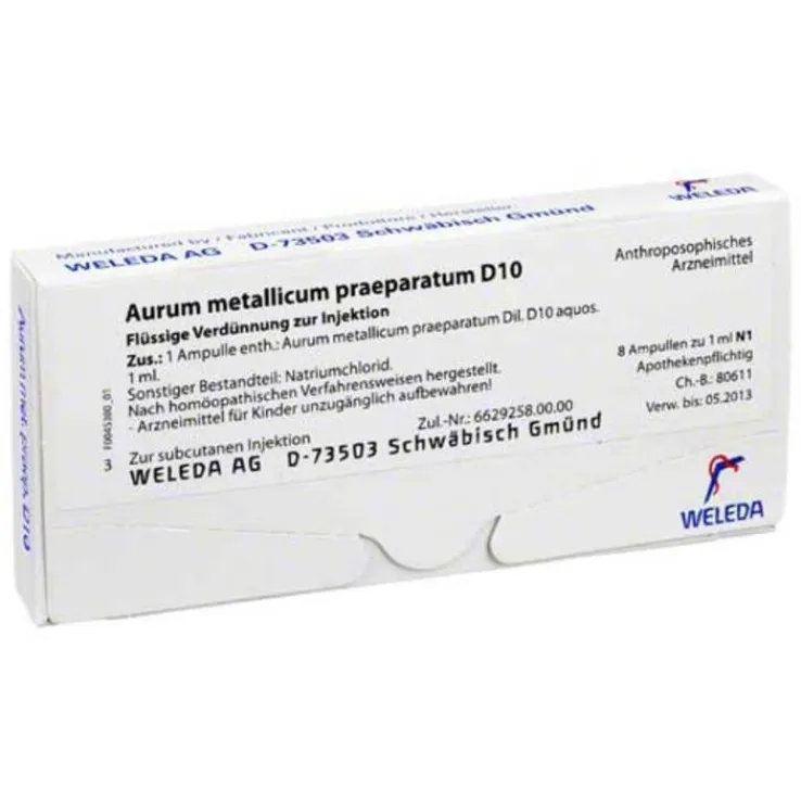 Aurum metallicum Präparat D 10 Ampullen, 8 St