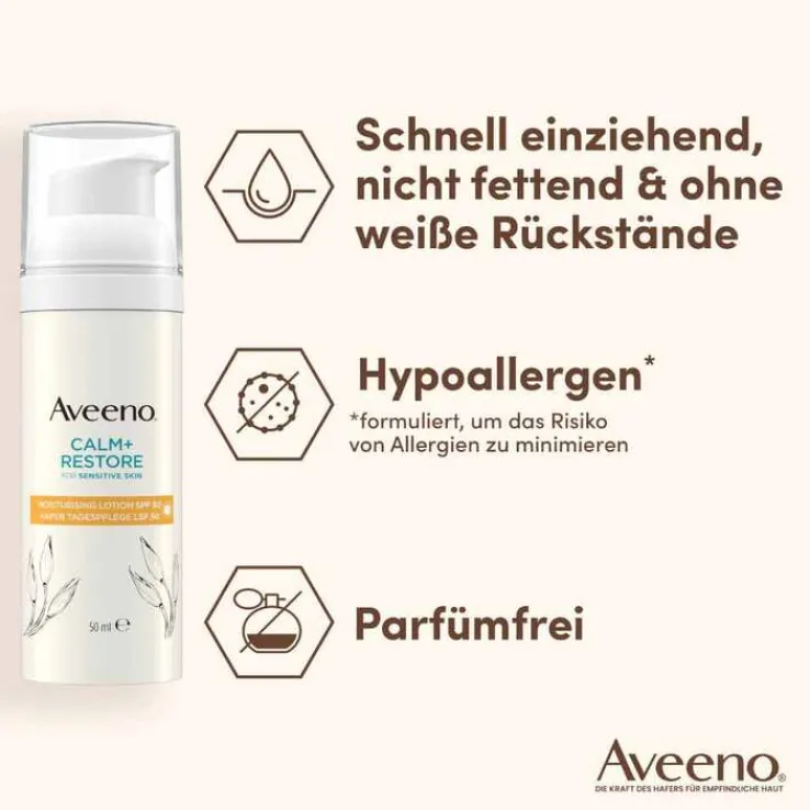Aveeno Calm + Restore Hafer Tagespflege Creme LSF 50, 50 ml