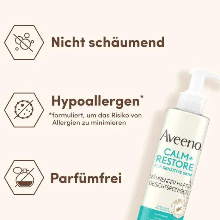 Aveeno Calm + Restore nährender Hafer Gesichtsreinigung, 200 ml