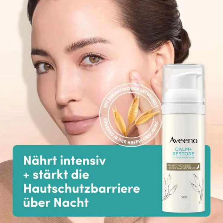 Aveeno Calm + Restore Re-Hydrierende Hafer Nachtcreme , 50 ml