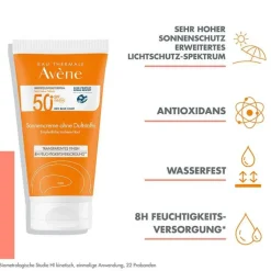 Avene Sonnencreme SPF 50 + ohne Duftstoffe, 50 ml