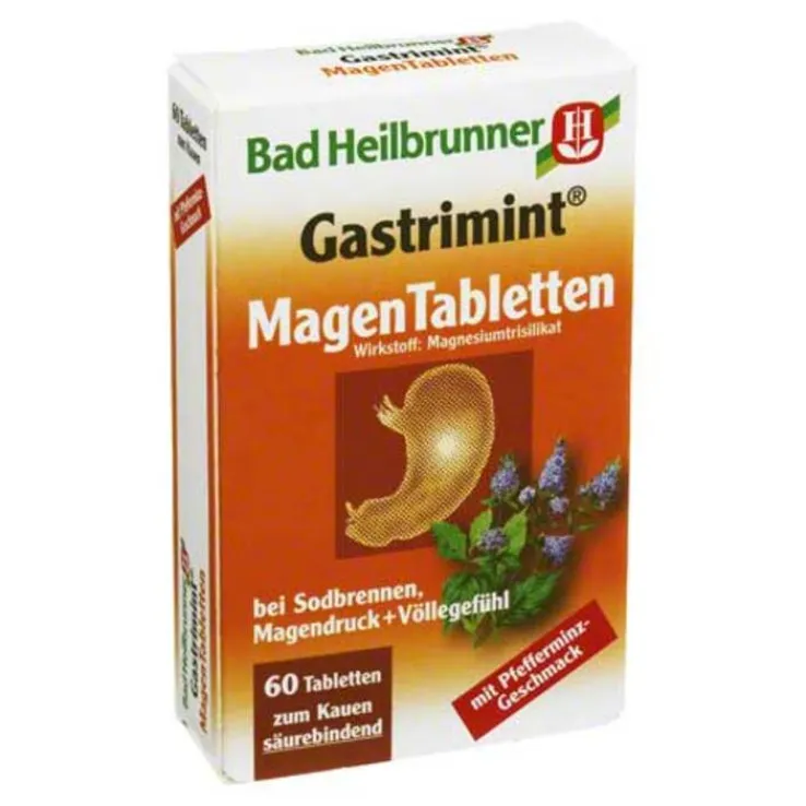 Bad Heilbrunner Gastrimint Magen Tabletten Kautabletten, 60 St