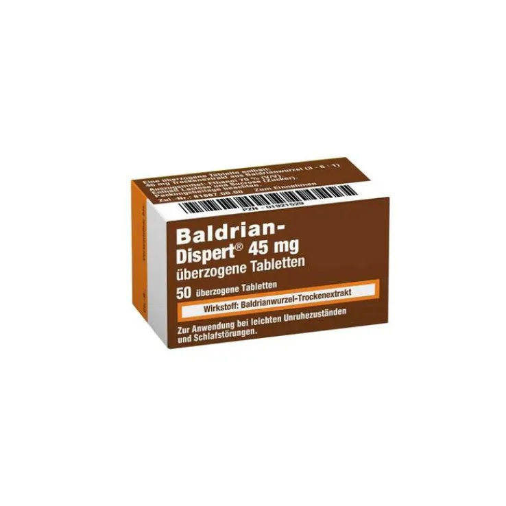 Baldrian Dispert 45 mg überzogene Tabletten, 50 St