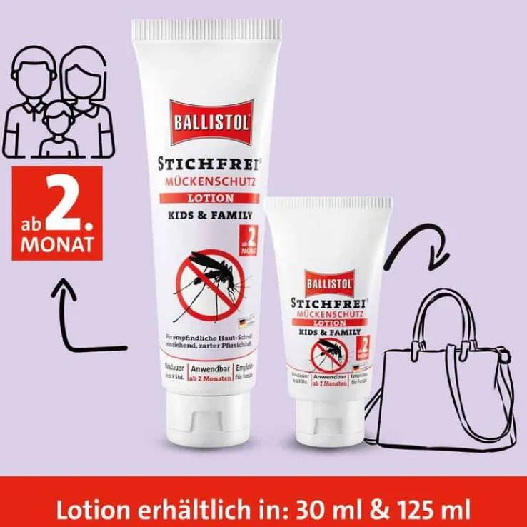 Ballistol Stichfrei Mückenschutz Lotion Kids & Family, 125 ml