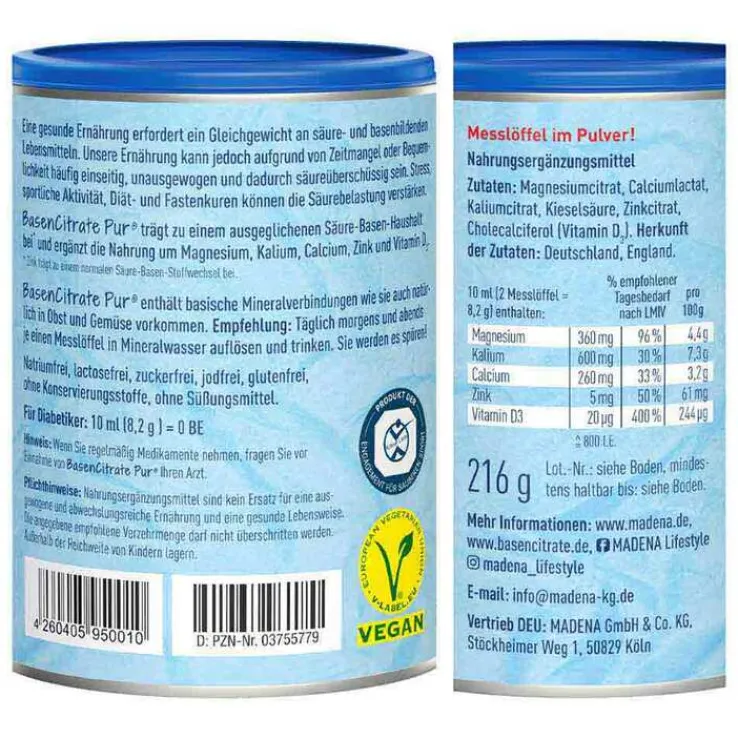 Basen Citrate Pur Pulver n.Apotheker Rudolf Keil, 216 g