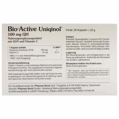 Bio Active Uniqinol 100 mg QH Kapseln, 30 St