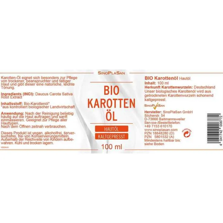 Bio Karottenöl 100%, 100 ml
