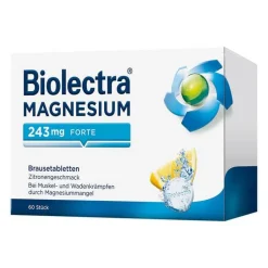 Biolectra® MAGNESIUM 243 mg forte Brausetabletten Zitronengeschmack, 60 St
