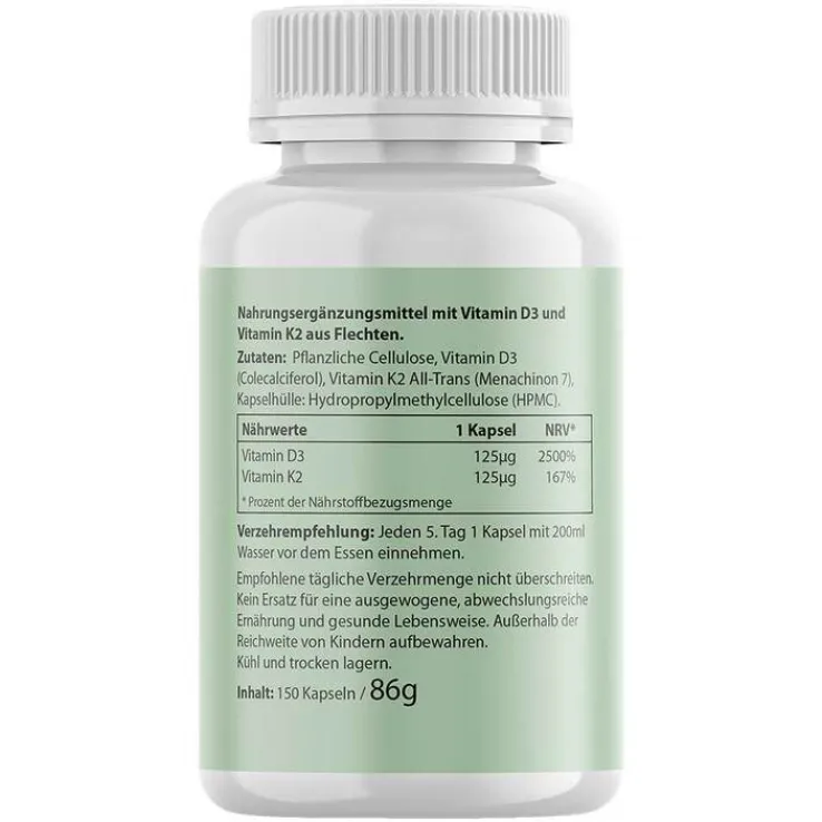 Biotanicals Vitamin D3 + K2 Kapseln, 150 St