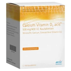 Calcium Vitamin D3 acis® 500 mg/400 I.E. Kautabletten, 100 St