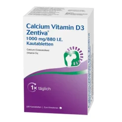 Calcium Vitamin D3 Zentiva 1000 mg / 880 I.E.Kautab., 100 St