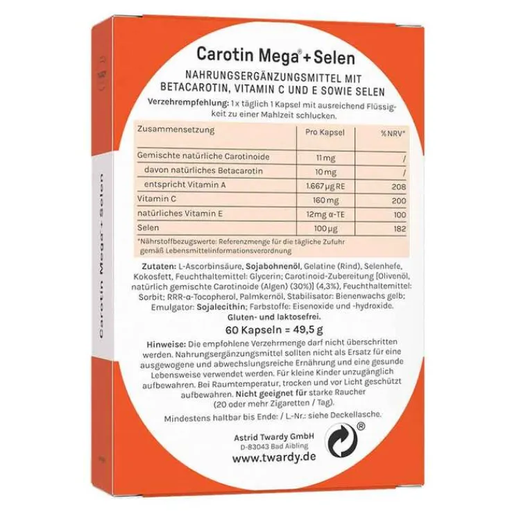Carotin Mega + Selen Kapseln, 60 St