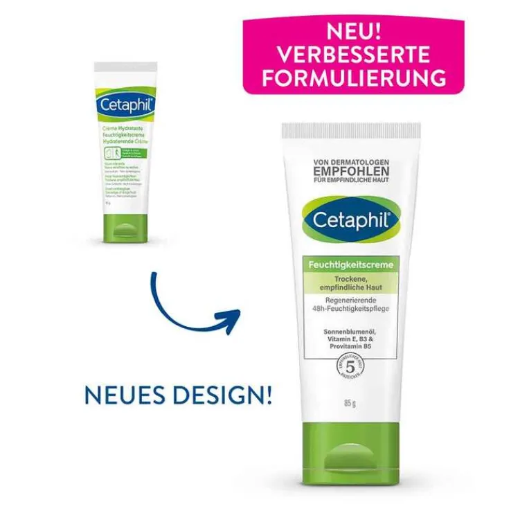 Cetaphil Feuchtigkeitscreme für trockene, empfindliche Haut, 85 ml