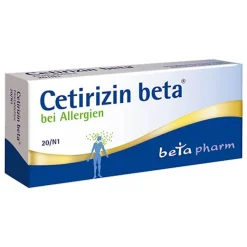 Cetirizin beta® Filmtabletten bei Allergien, 20 St
