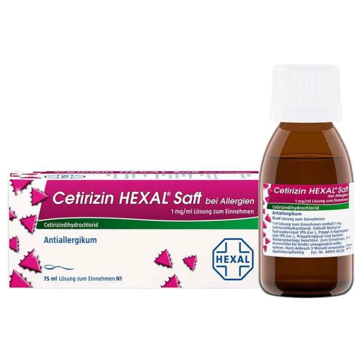Cetirizin Hexal Saft bei Allergien, 75 ml