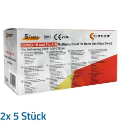 Citest 3 in 1 Selbsttest Covid-19 Antigen & Influe, 2x5 St