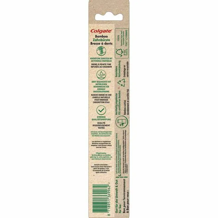 Colgate Bamboo Aktivkohle Zahnbürste mittel, 1 St