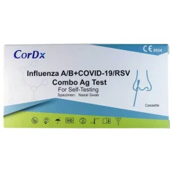 Cordx Influenza A / B + Covid-19 / RSV Combo Ag Laie Kombi Nasentest, 1 St