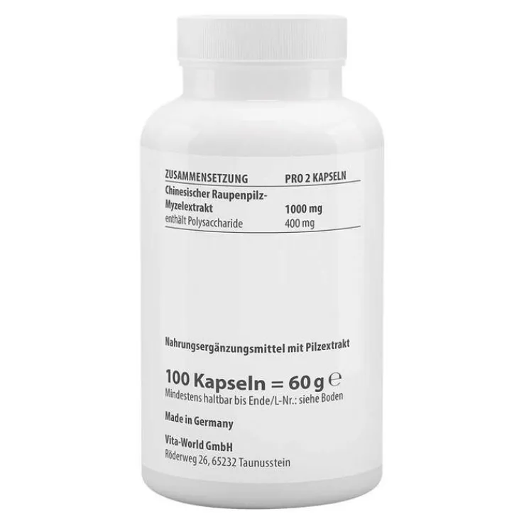 Cordyceps Extrakt 500 mg CS4 40% Polysacchar.Kapseln, 100 St