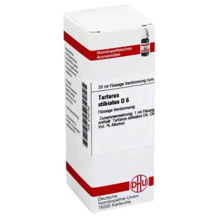 DHU Tartarus stibiatus D 6 Dilution, 20 ml