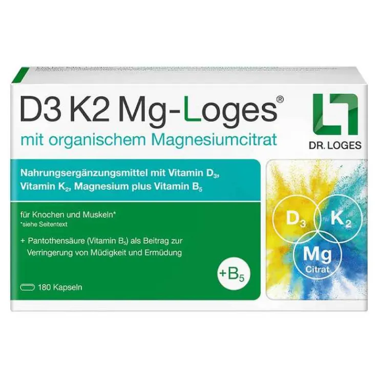 D3 K2 MG-Loges Kapseln, 180 St