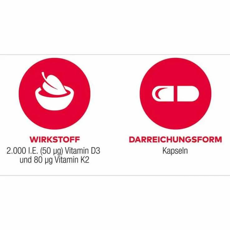 D3 + K2 Vit AL 2000 I.E. / 80 µg Kapseln, 90 St