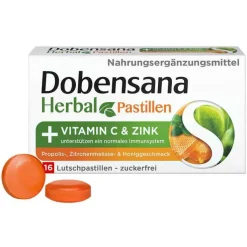 Dobensana Herbal Honiggeschmack Vitamin C & Zink Pastillen, 16 St