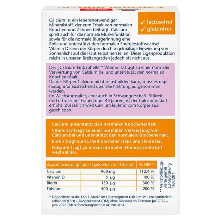 Doppelherz Calcium 900 + D3 Tabletten, 30 St