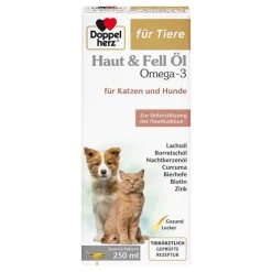 Doppelherz für Tiere Haut & Fell Öl für Hunde / Katzen, 250 ml