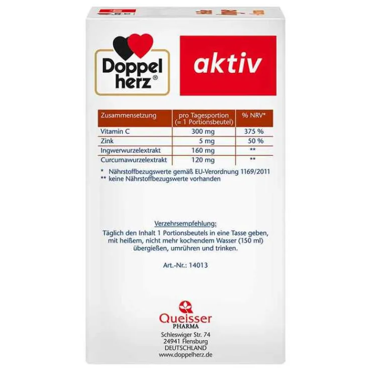 Doppelherz heißer Ingwer + Curcuma Beutel, 10 St