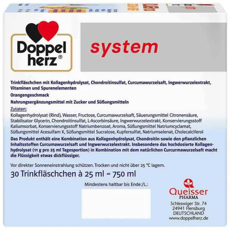 Doppelherz Kollagen 11.000 Curcuma + Ingwer System Trinkampullen, 30X25 ml