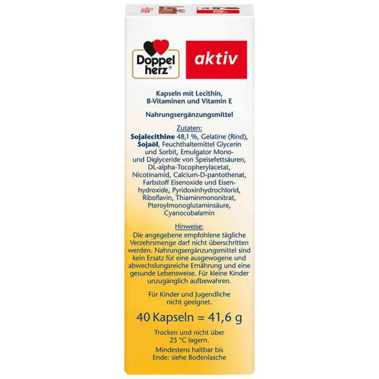 Doppelherz Lecithin+B-Vitamine Kapseln, 40 St