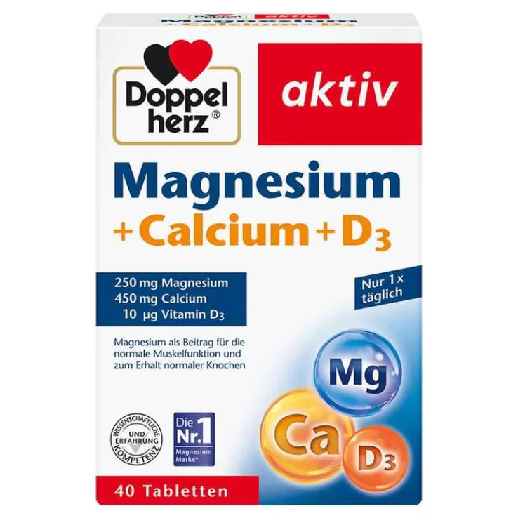 Doppelherz Magnesium+Calcium+D3 Tabletten, 40 St