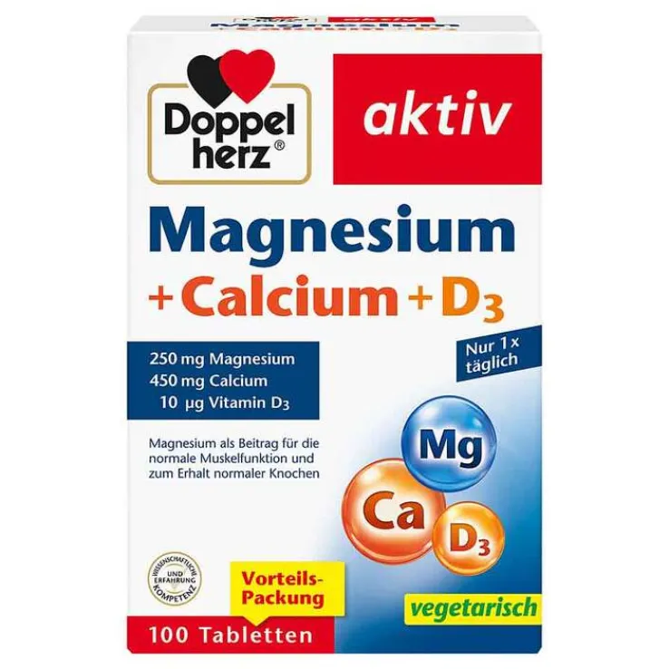 Doppelherz Magnesium+Calcium+D3 Tabletten, 100 St