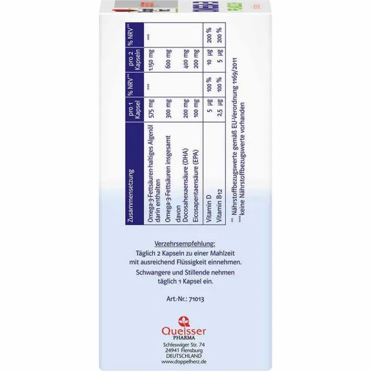Doppelherz Omega-3 pflanzlich system Kapseln, 120 St