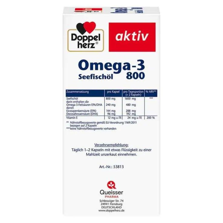 Doppelherz Omega-3 Seefischöl 800 aktiv Kapseln, 120 St