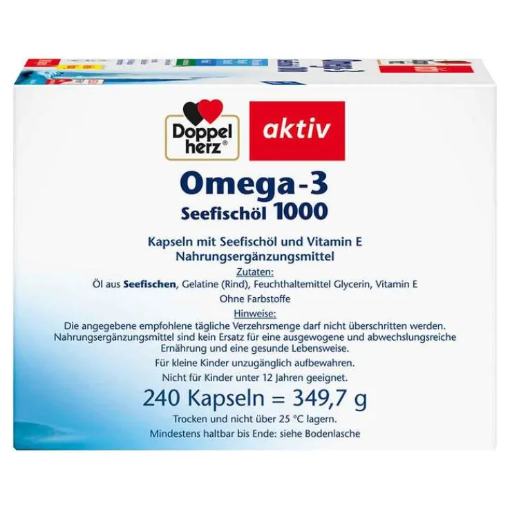 Doppelherz Omega-3 Seefischöl 1000 Kapseln, 240 St