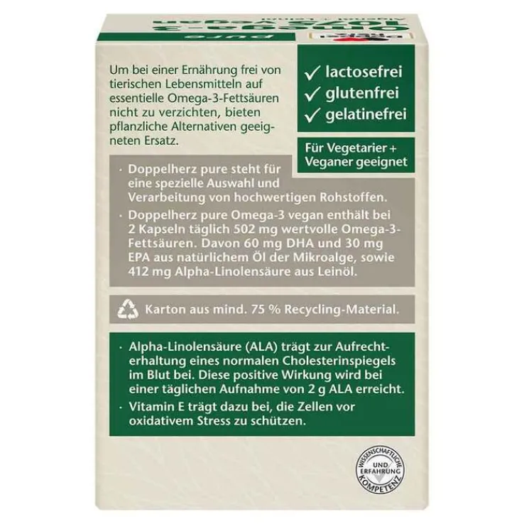 Doppelherz Omega-3 1075 vegan pure Kapseln, 80 St