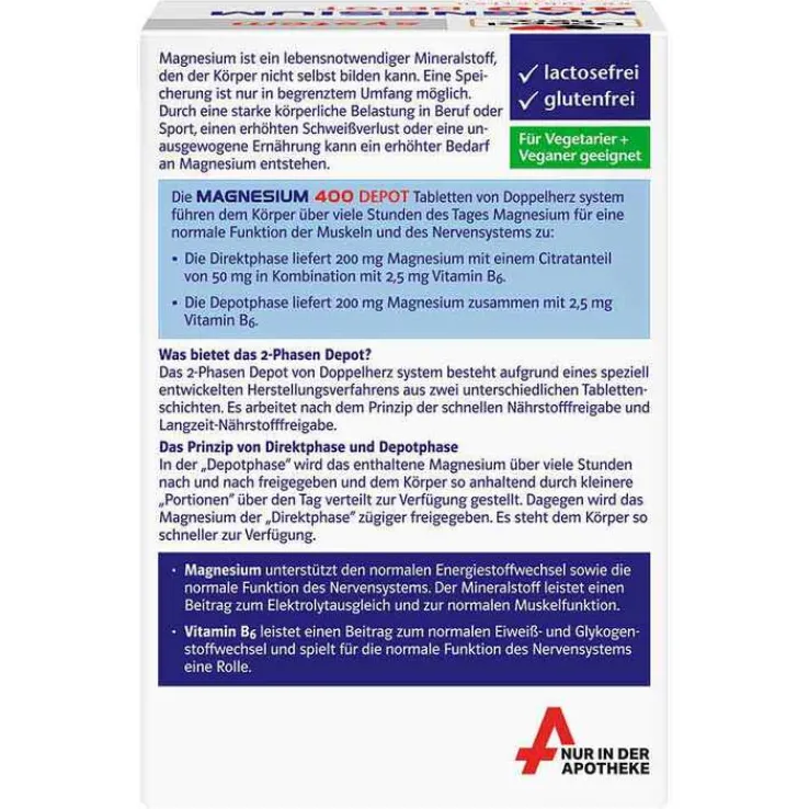 Doppelherz system Magnesium 400 Depot Tabletten, 60 St